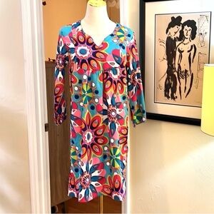 NWT Buckhead Betties Psychedelic Mod Dress 60s Pop Art Spring Resort Size M